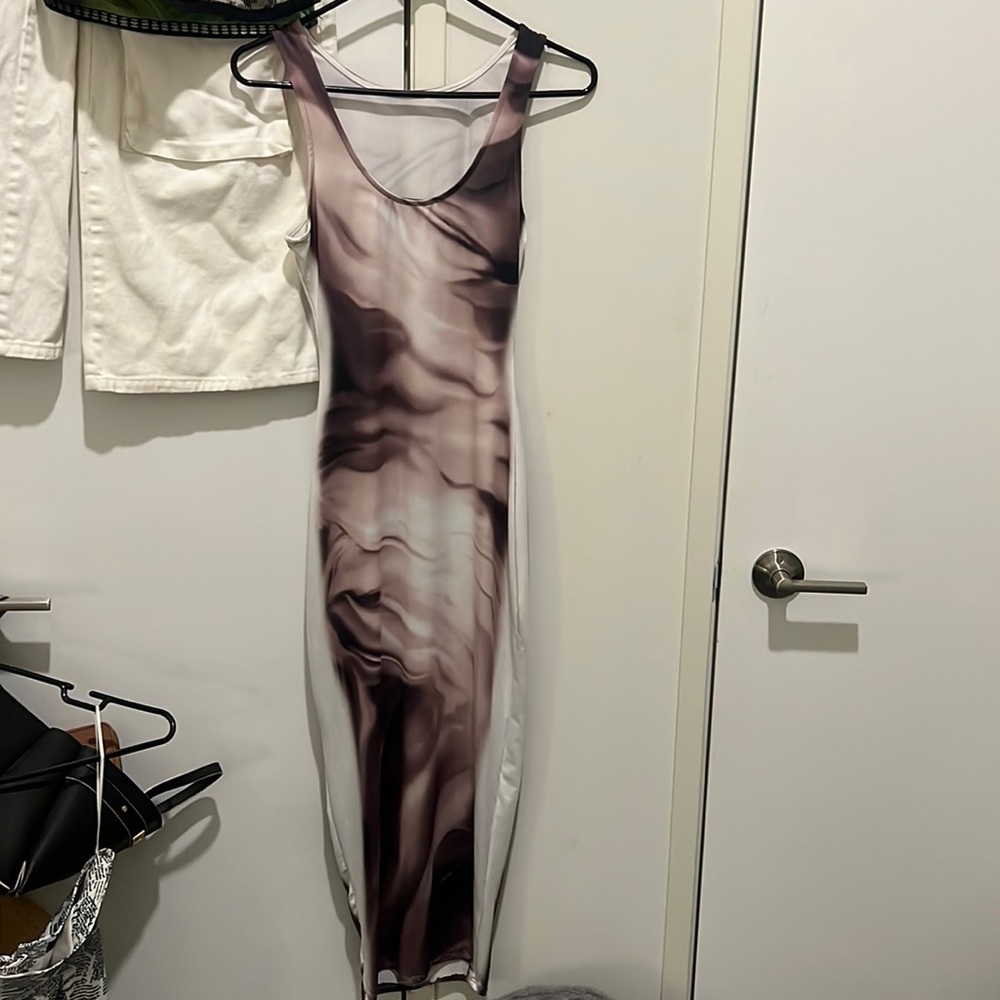akira dress, small, purple, magenta, and white
